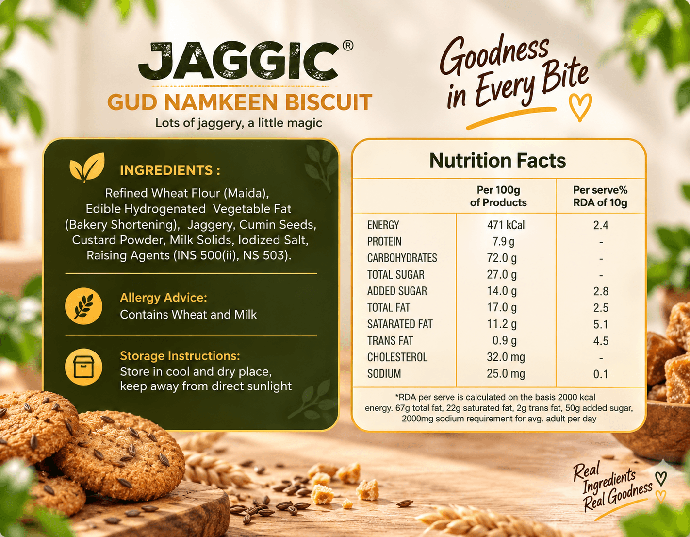 Jaggic GUD Namkeen Biscuit - Pack of 2