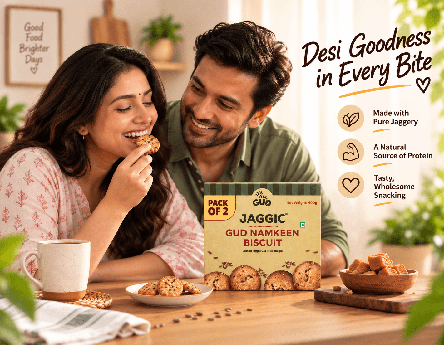 Jaggic GUD Namkeen Biscuit - Pack of 2