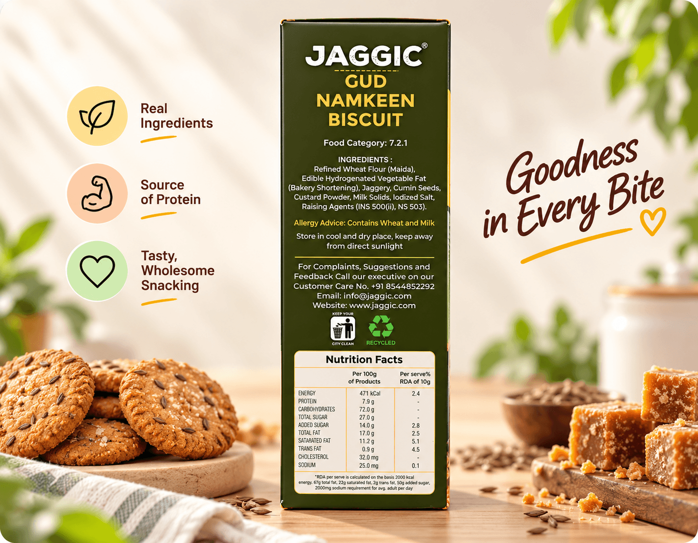 Jaggic GUD Namkeen Biscuit - Pack of 2